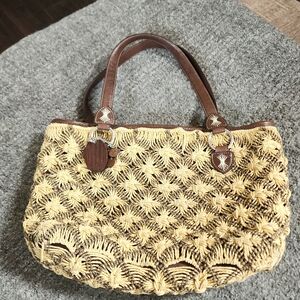 Brighton Brown and Cream Woven Tote